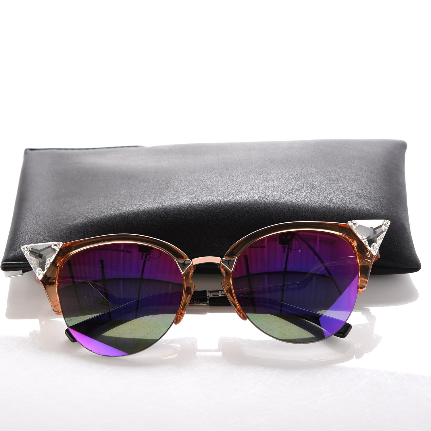 Fendi Iridia Cat Eye Sunglasses FF 0041/S Translucent Peach 7 of 7
