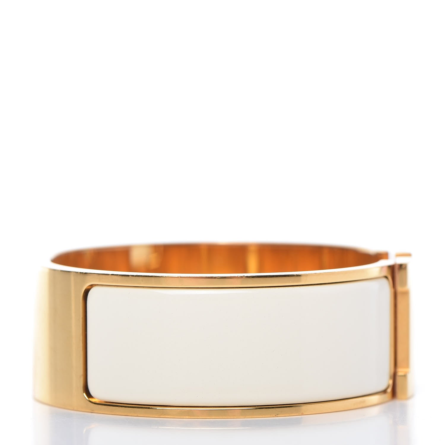 Hermes Enamel Wide Clic Clac H Bracelet GM White 3 of 6