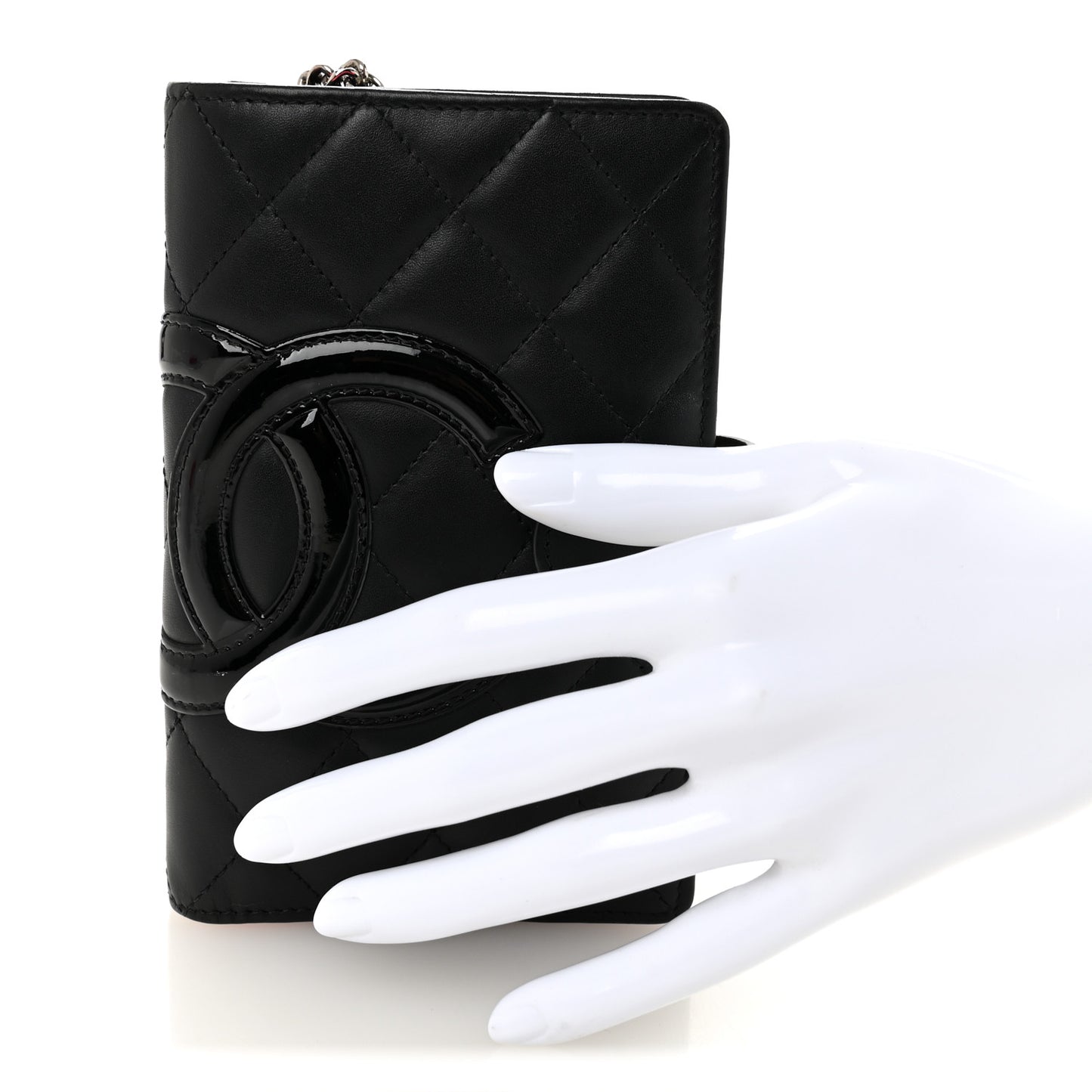 Calfskin Cambon Zipped Pocket Wallet Black