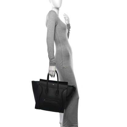 Celine Drummed Calfskin Mini Luggage Black 2 of 13