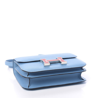 Hermes Epsom Constance 18 Bleu Du Nord Rouge De Coeur 3 of 9