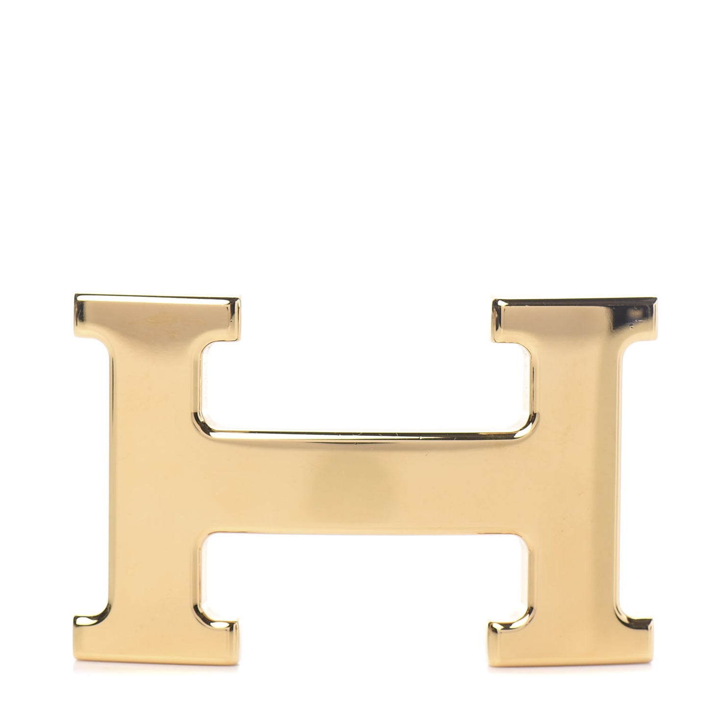 Polished 32mm H Belt Buckle Gold
