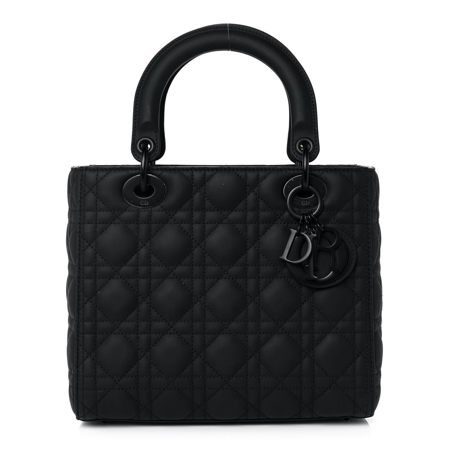 Ultra Matte Calfskin Cannage Medium Lady Dior Black