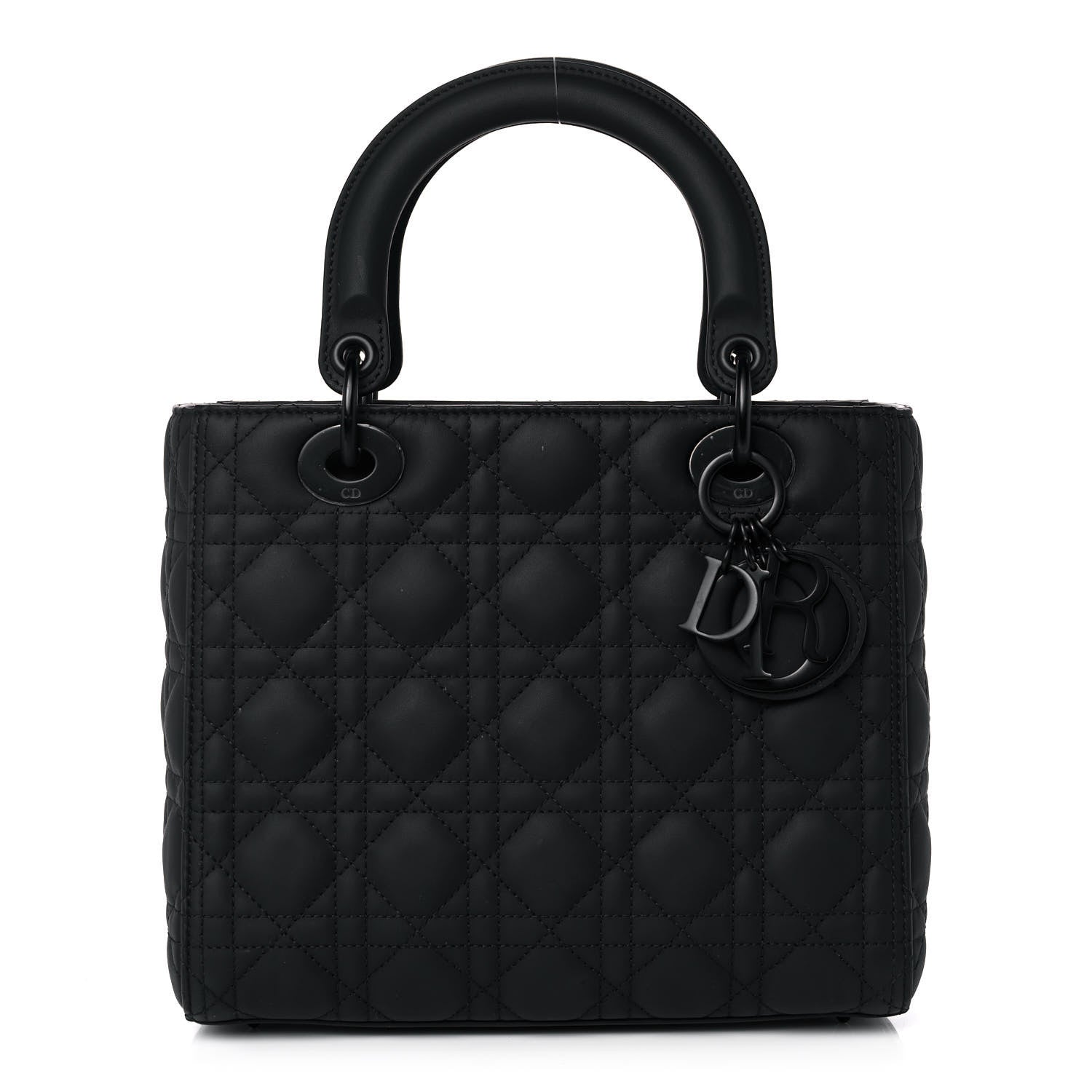 Christian Dior Ultra Matte Calfskin Cannage Medium Lady Dior Black 1 of 12