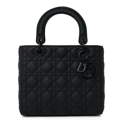 Christian Dior Ultra Matte Calfskin Cannage Medium Lady Dior Black 1 of 12