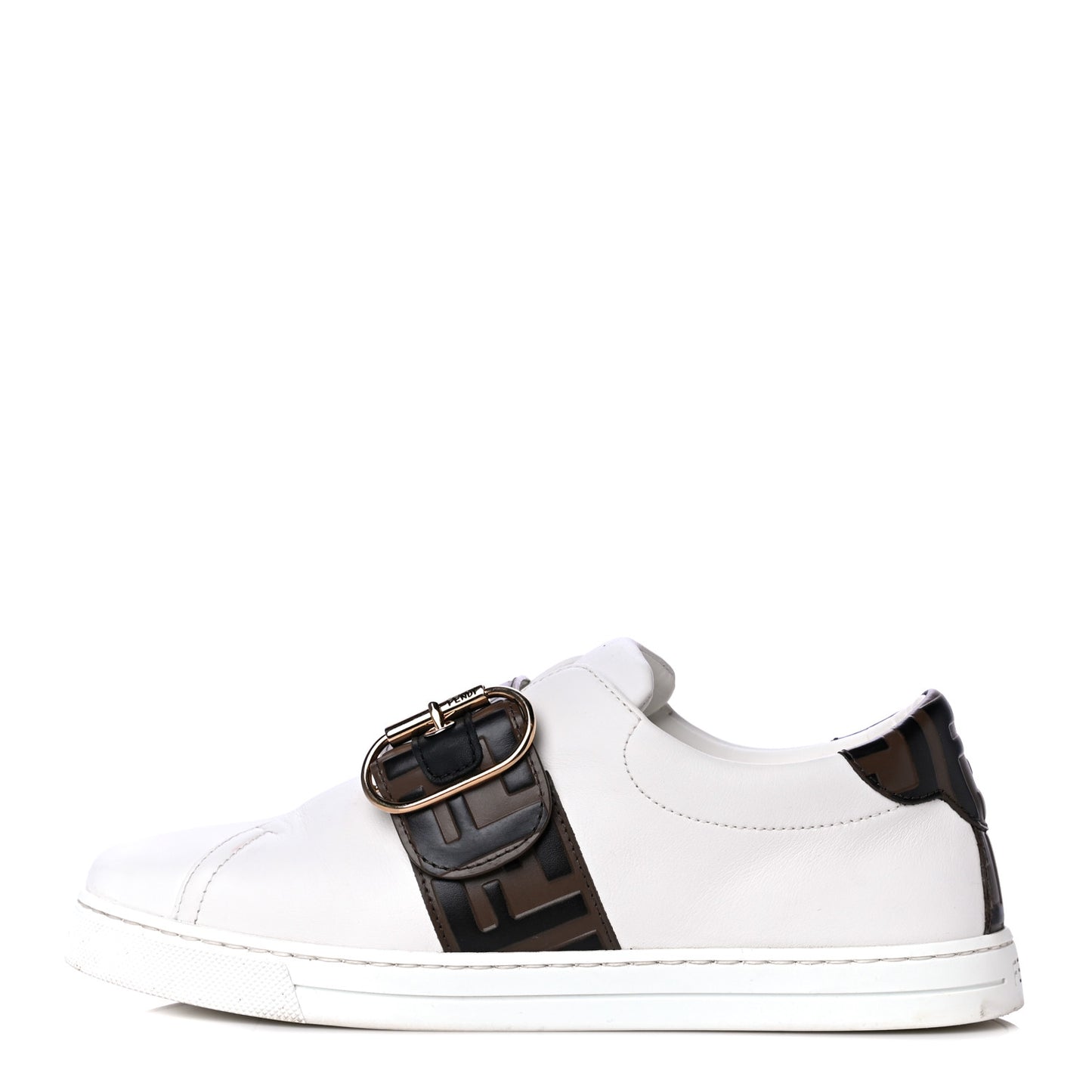 Vitello FF Embossed Womens Slip On Sneakers 37 Ultra White Maya Black