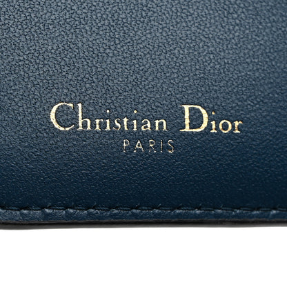 Christian Dior Goatskin Saddle Lotus Wallet Blue 6 of 9
