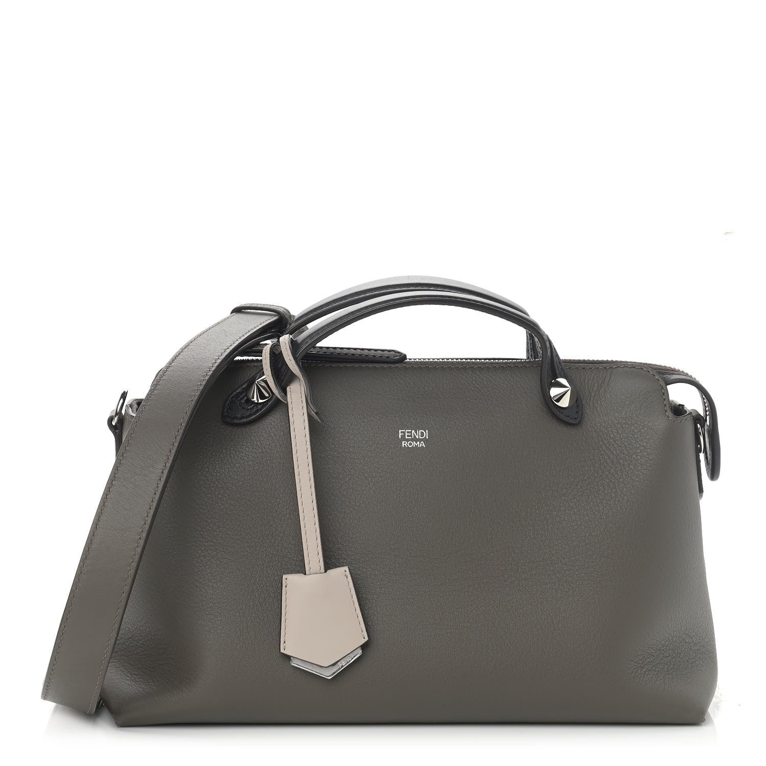 Fendi Vitello Dolce 4 Color Medium By The Way Boston Bag Carbone Grigio Polvere Multicolor 1 of 12