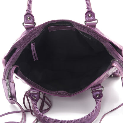Balenciaga Agneau Classic Hardware City Metallic Purple 6 of 8