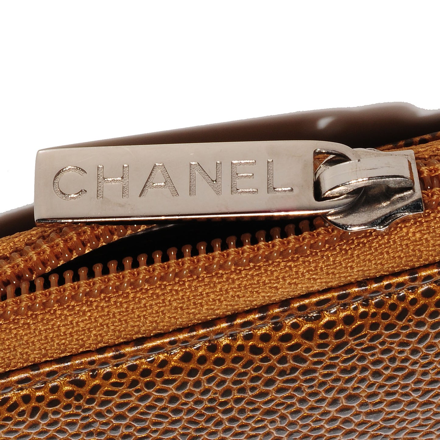 Caviar CC Timeless Large Zip Around Wallet Dark Gold