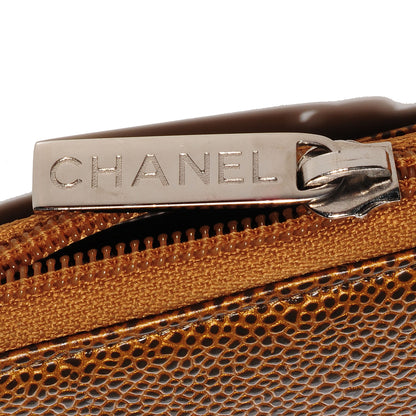 Chanel Caviar CC Timeless Large Zip Around Wallet Dark Gold 9 of 11