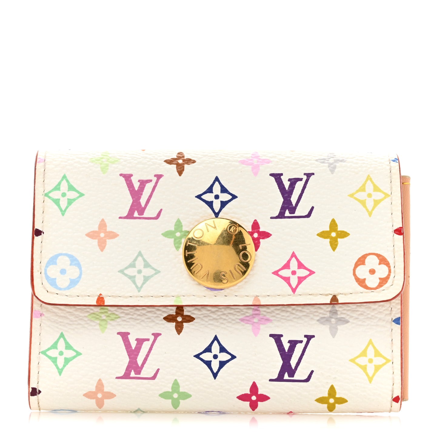 Monogram Multicolor Business Card Holder White