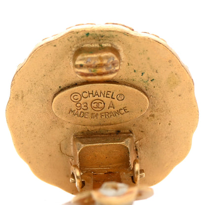 Chanel CC Clip On Button Earrings Gold 3 of 4