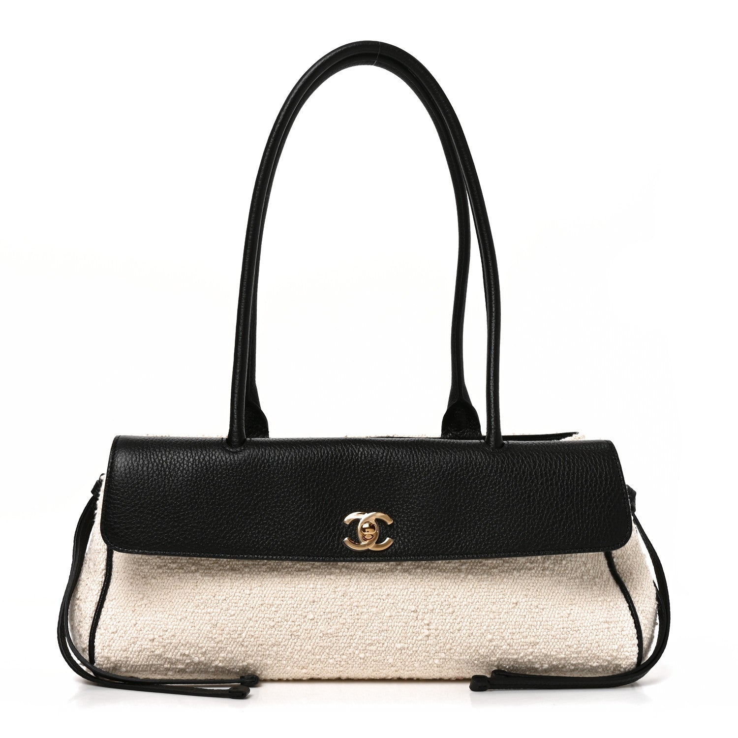 Chanel Grained Calfskin Boucle Urban Essentials Small Shopping Bag Ecru Black 1 of 10