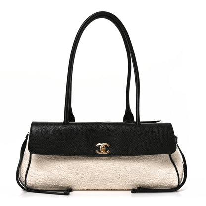 Chanel Grained Calfskin Boucle Urban Essentials Small Shopping Bag Ecru Black 1 of 10