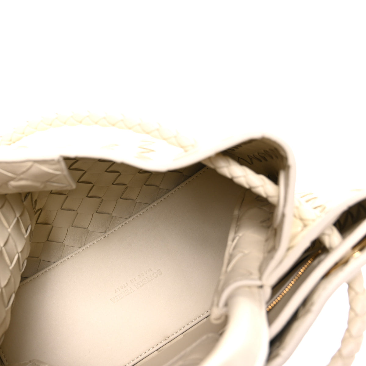 Bottega Veneta Nappa Intrecciato Small Andiamo Shoulder Bag Sea Salt 5 of 9