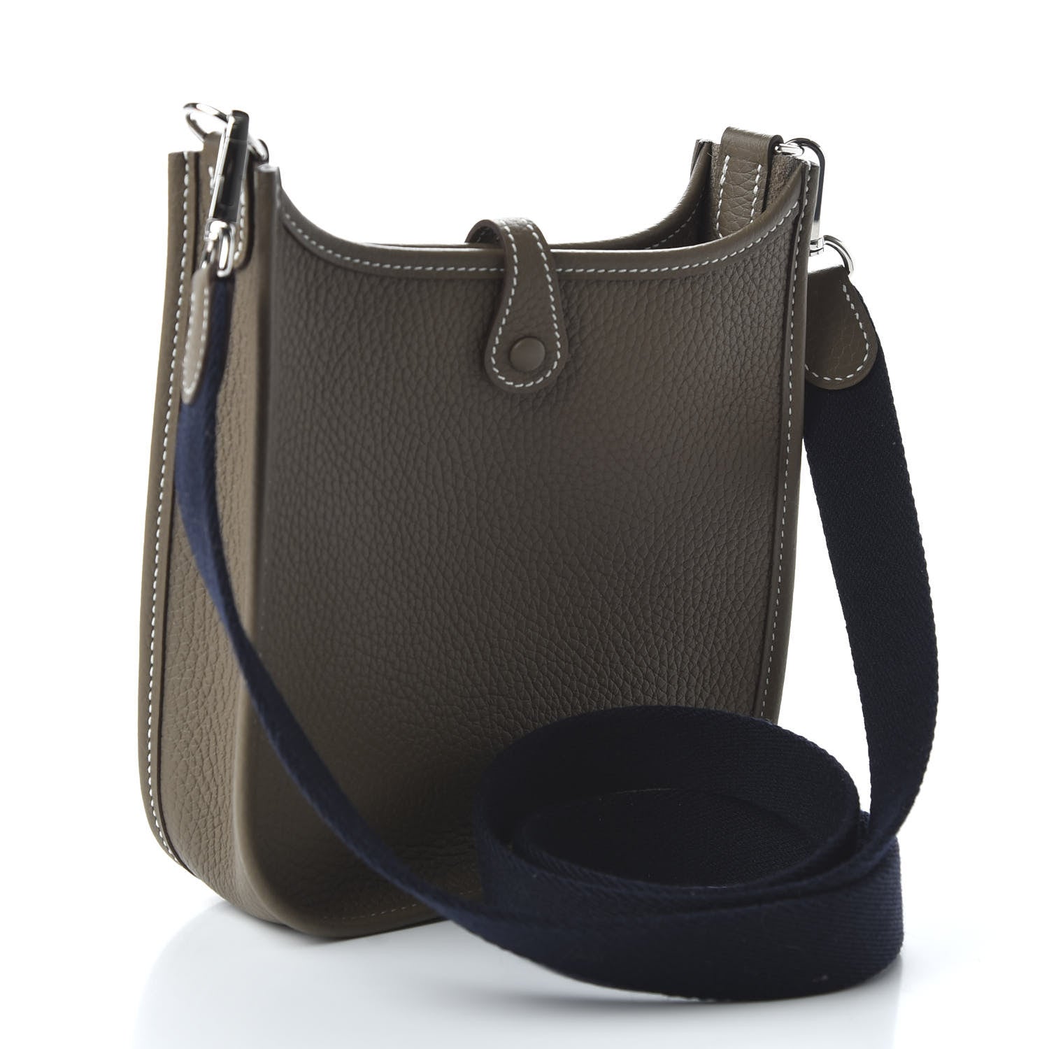Hermes Taurillon Clemence Amazone Evelyne TPM Etoupe Bleu Indigo 3 of 10