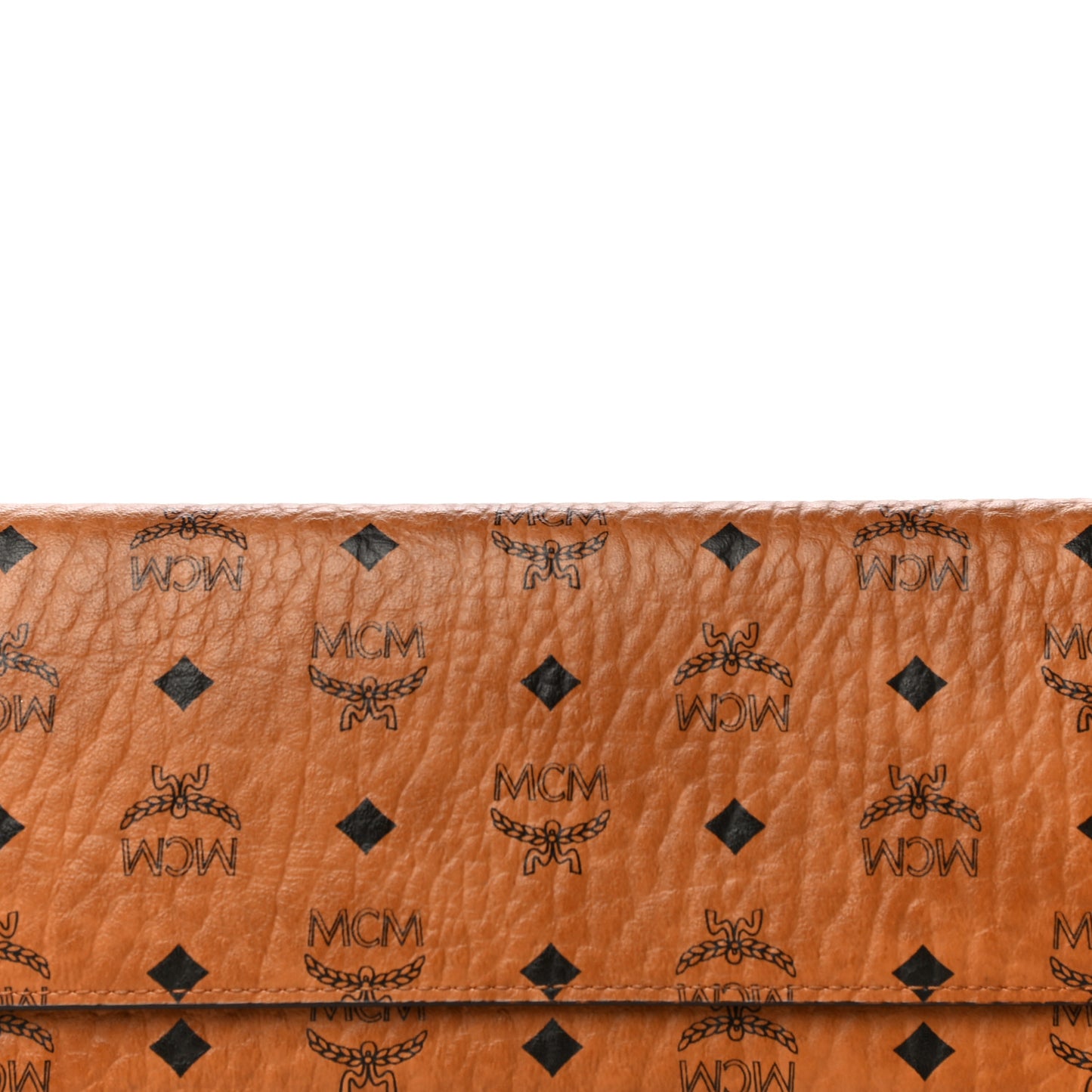 Visetos Large Trifold Flap Wallet Cognac