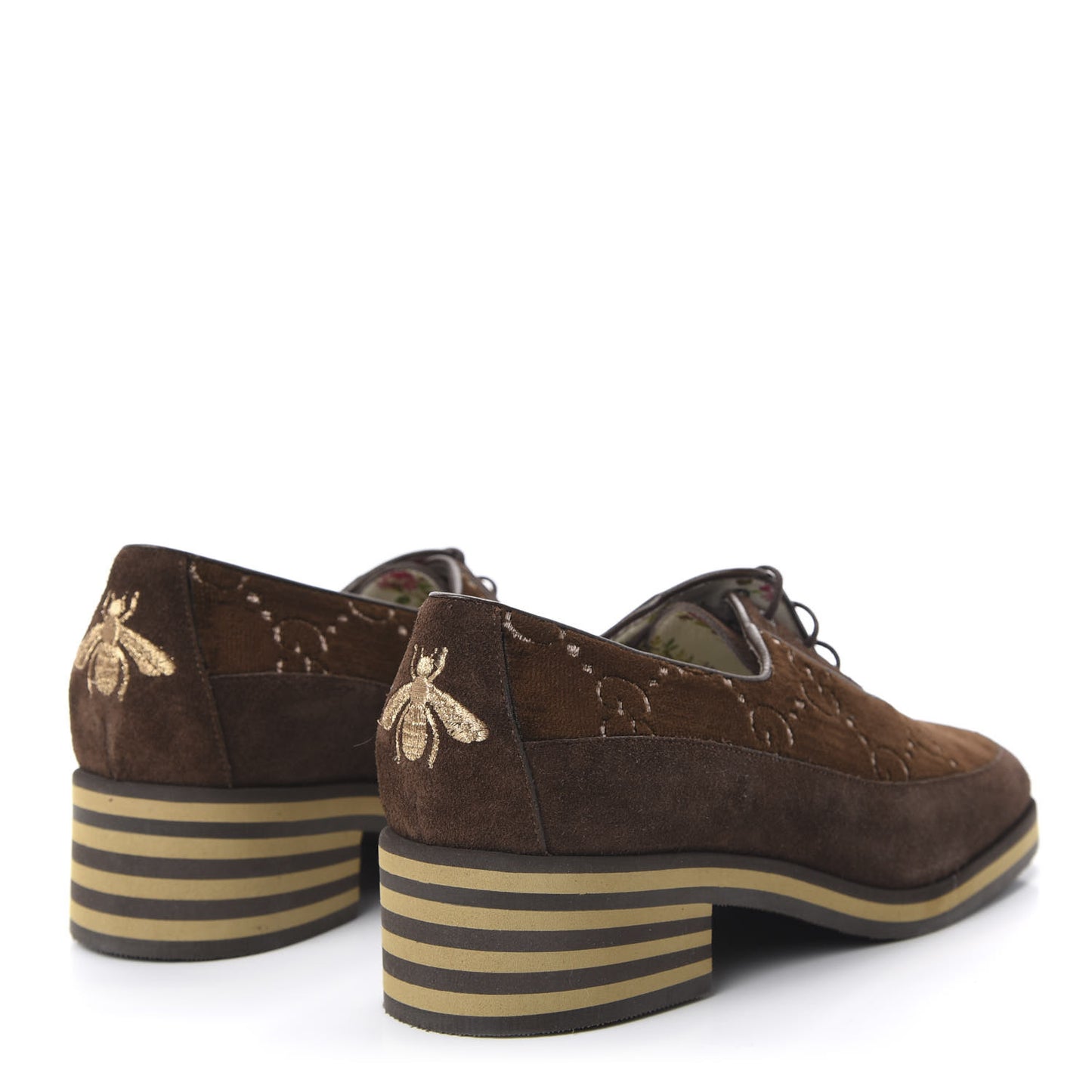 Velvet GG Monogram Thompson Derby Loafers 39.5 Vintage Cocoa Brown