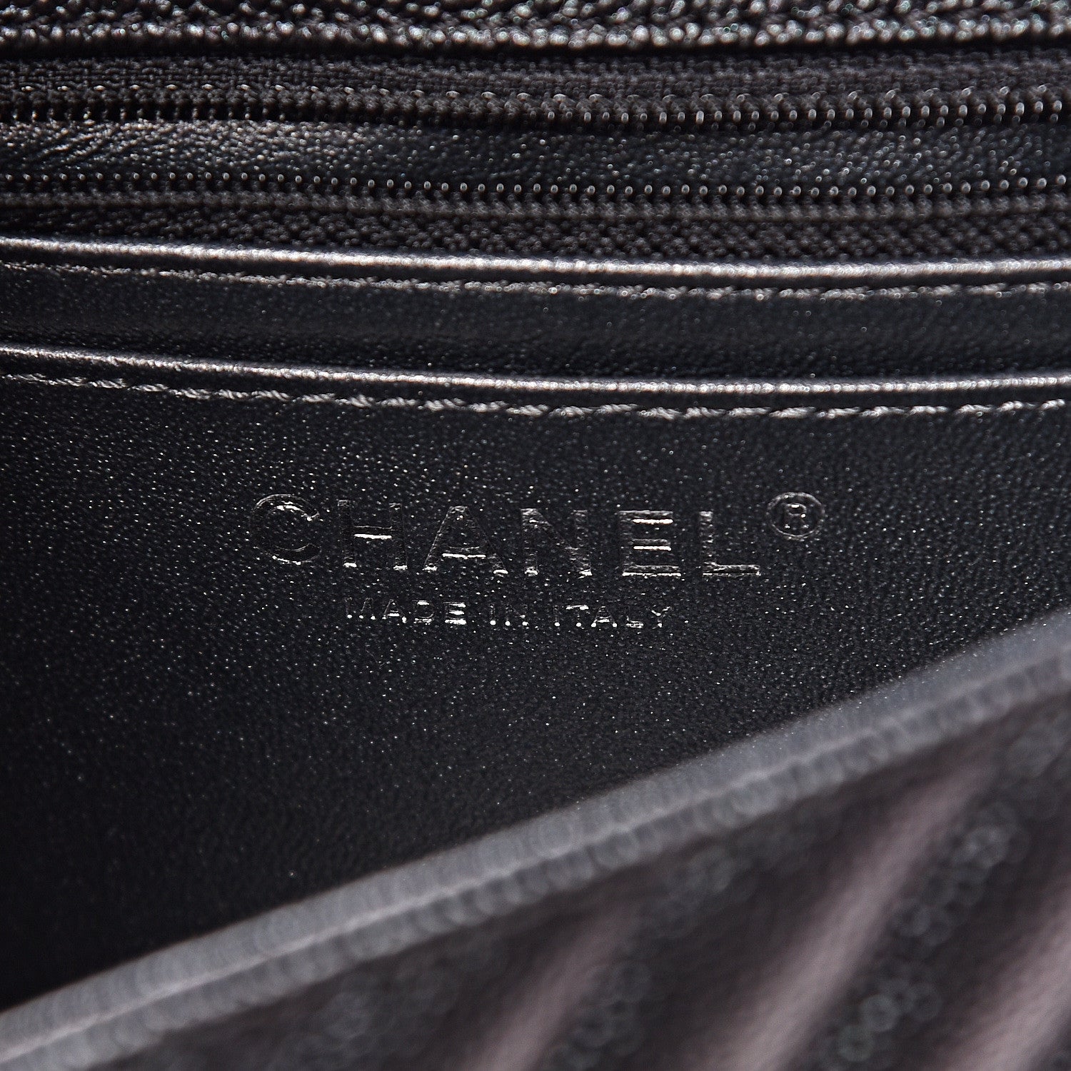 Chanel Iridescent Caviar Chevron Quilted Mini Rectangular Flap Black 6 of 11