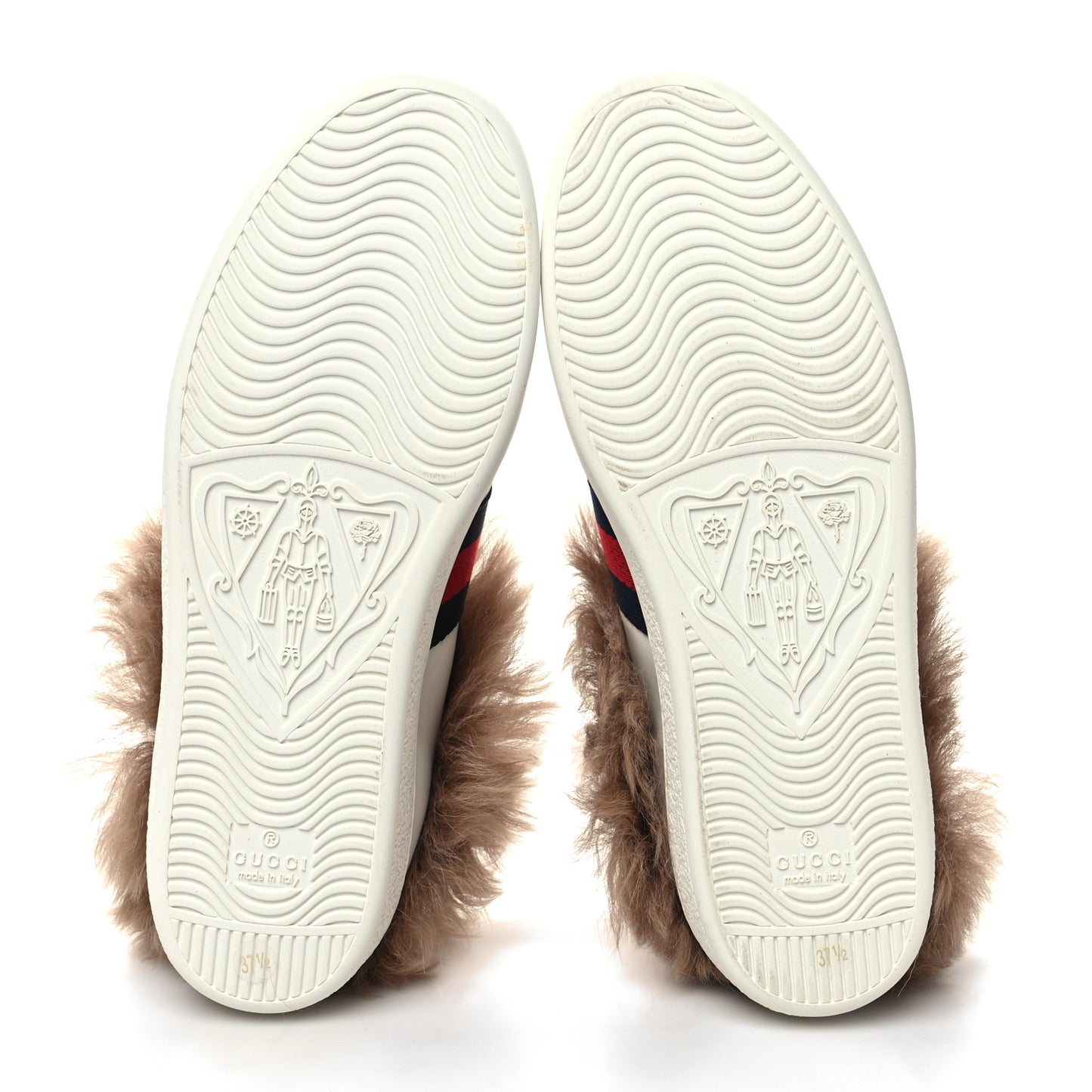 Calfskin Wool Web Bee Embroidered Womens Ace Sneakers 37.5 White