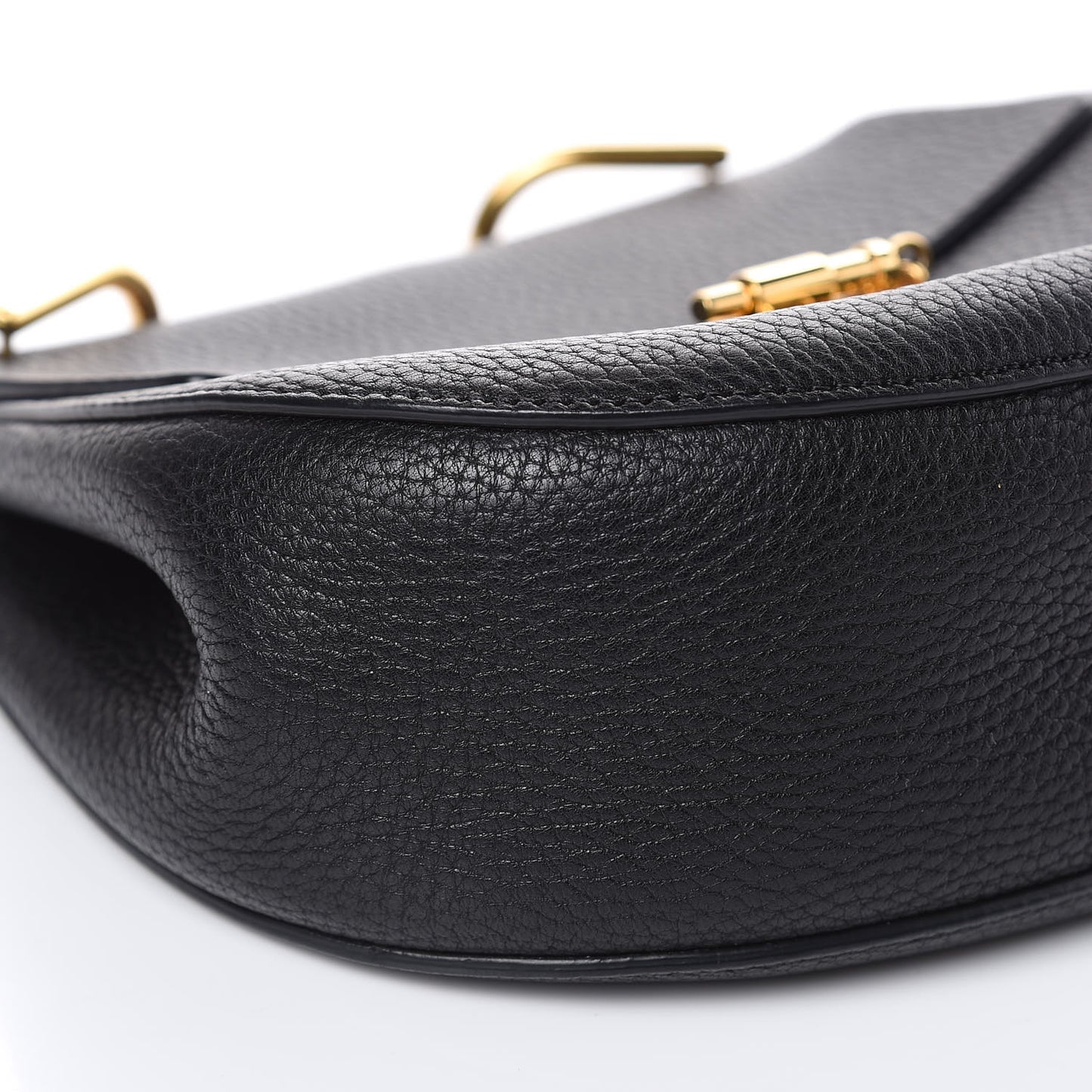 Grained Lambskin Drew Shoulder Bag Black
