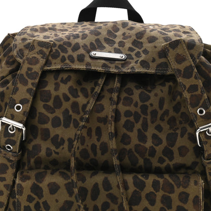 Saint Laurent Gabardine Leopard Noe Backpack Khaki Black 7 of 9