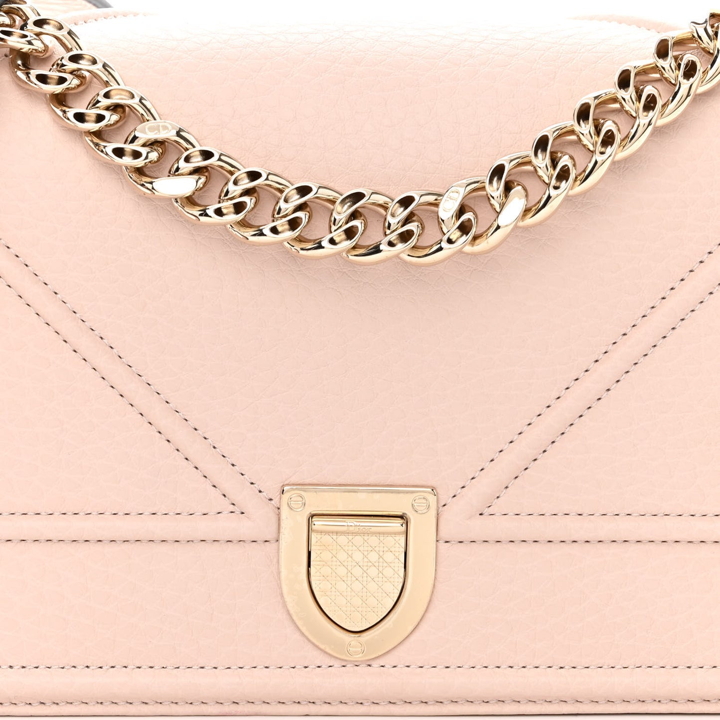 Grained Calfskin Small Diorama Flap Bag Pink