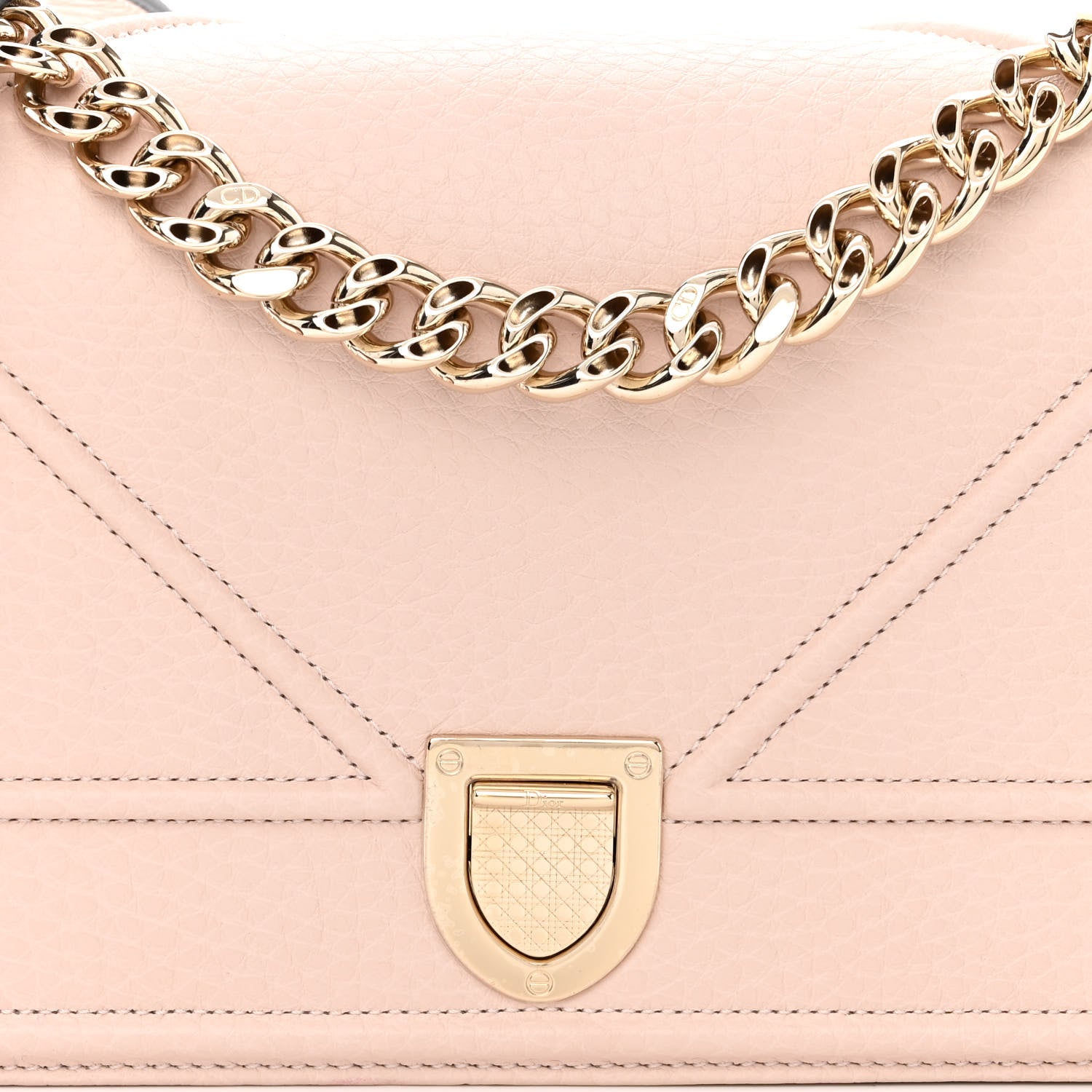 Christian Dior Grained Calfskin Small Diorama Flap Bag Pink 8 of 11