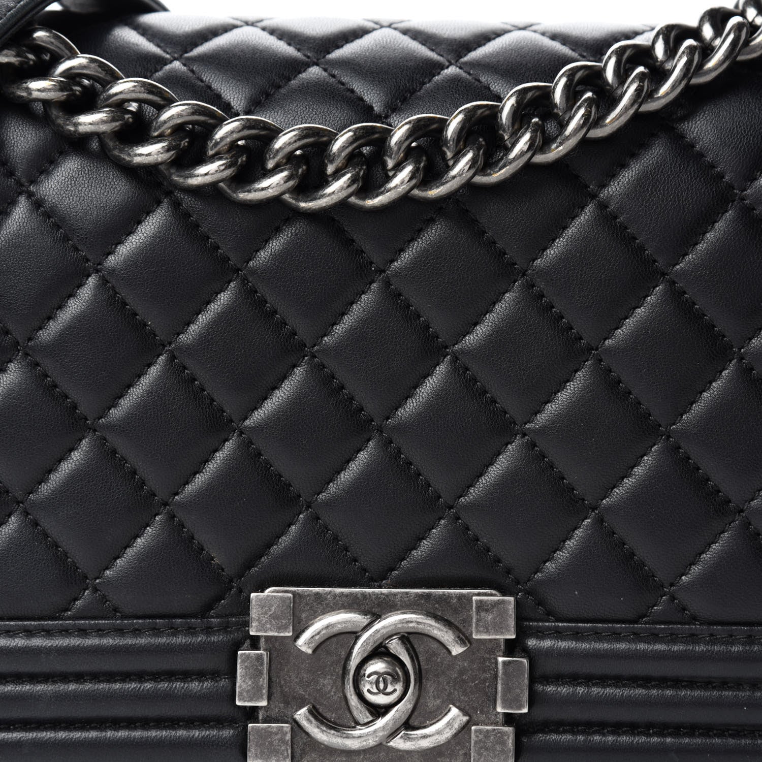 Chanel Lambskin Quilted Medium Boy Flap Black 10 of 10