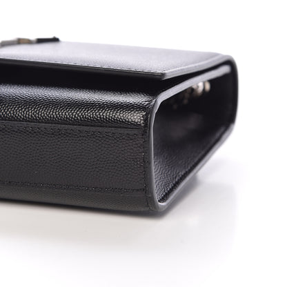 Saint Laurent Grain De Poudre Small Monogram Kate Satchel Black 9 of 10