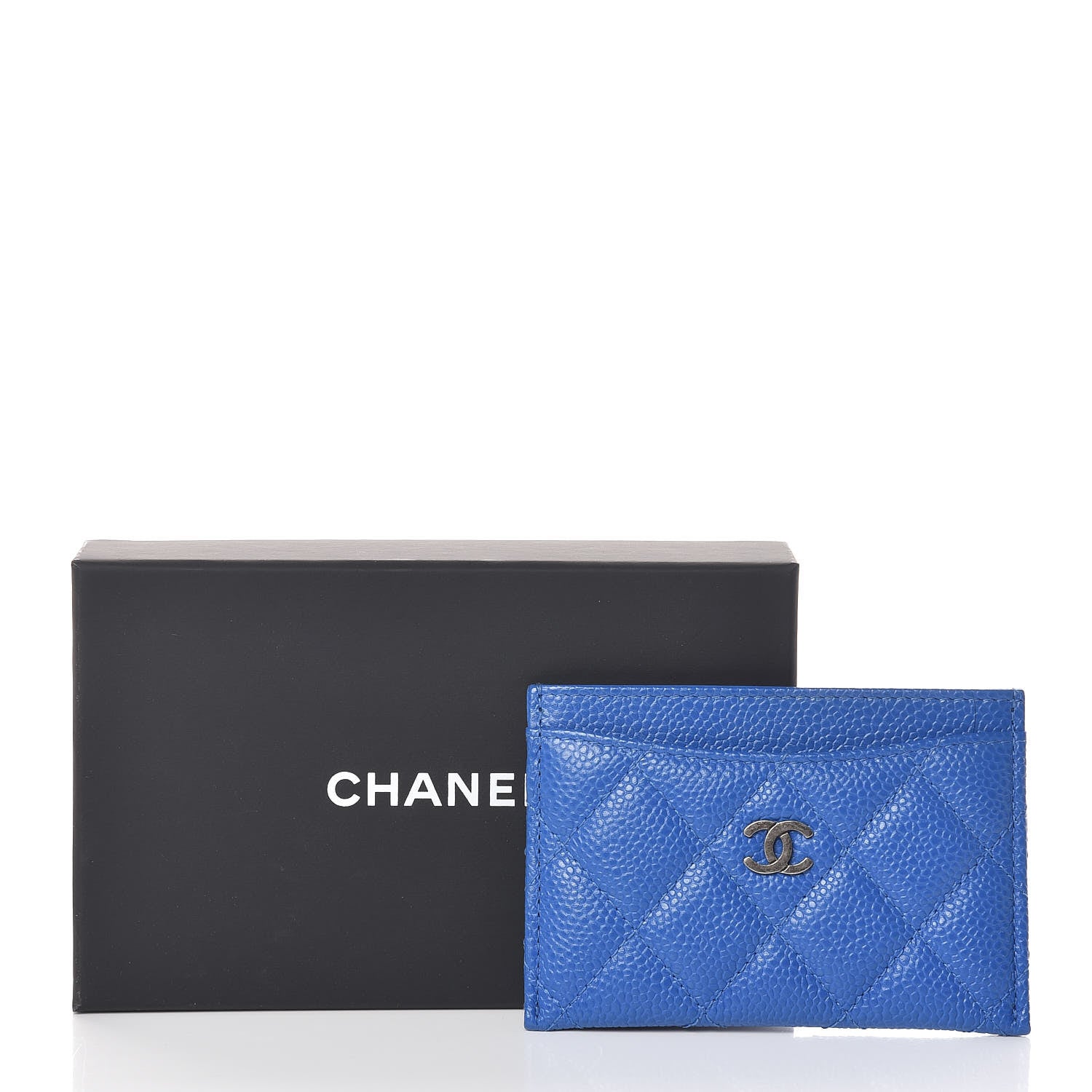 Chanel Caviar Quilted Card Holder Blue 9 of 9