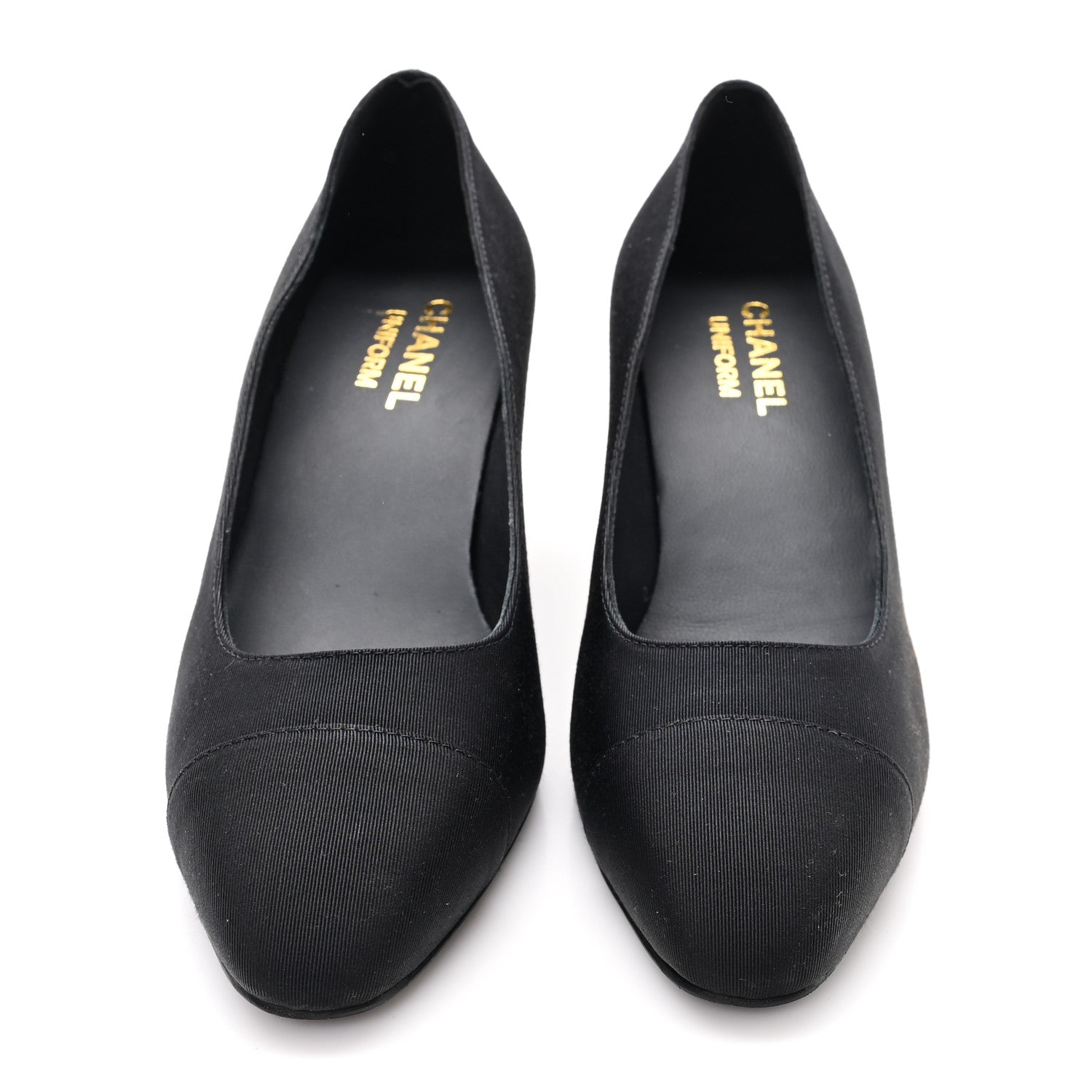 Chanel Grosgrain Cap Toe Uniform Pump 39 Black 3 of 11
