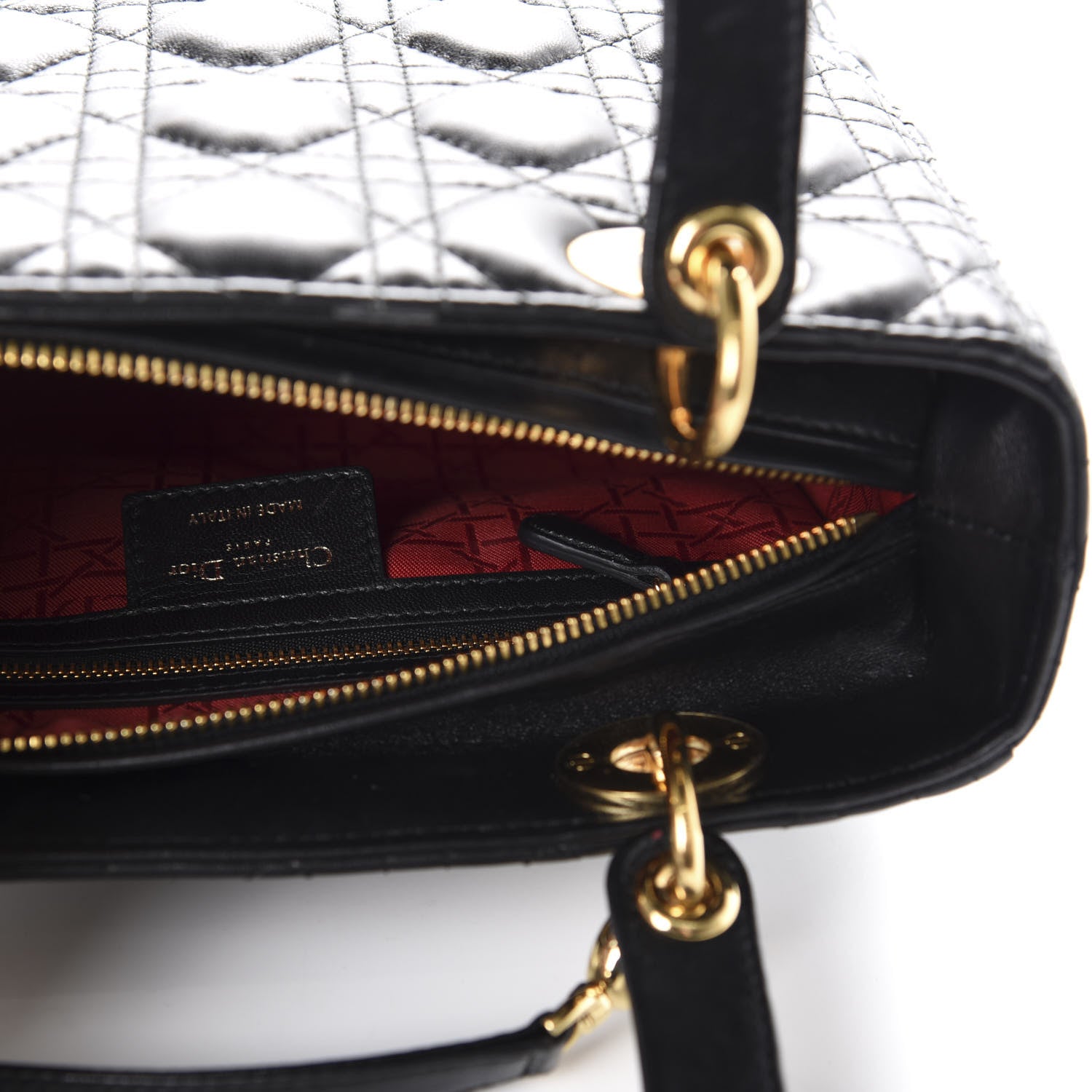 Christian Dior Lambskin Cannage Medium Lady Dior Black 5 of 13