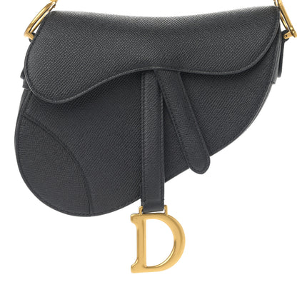 Christian Dior Grained Calfskin Mini Saddle Bag Black 8 of 9