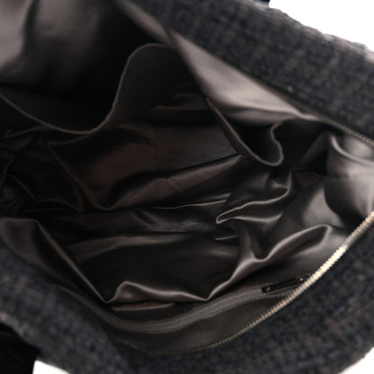 Chanel Glazed Calfskin Quilted Tweed Portobello Tote Black 5 of 10