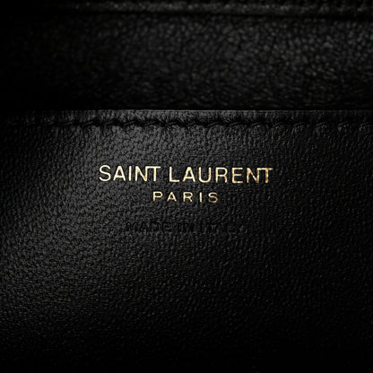 Saint Laurent Lambskin Small Cassandre Envelope Pouch Black 6 of 8