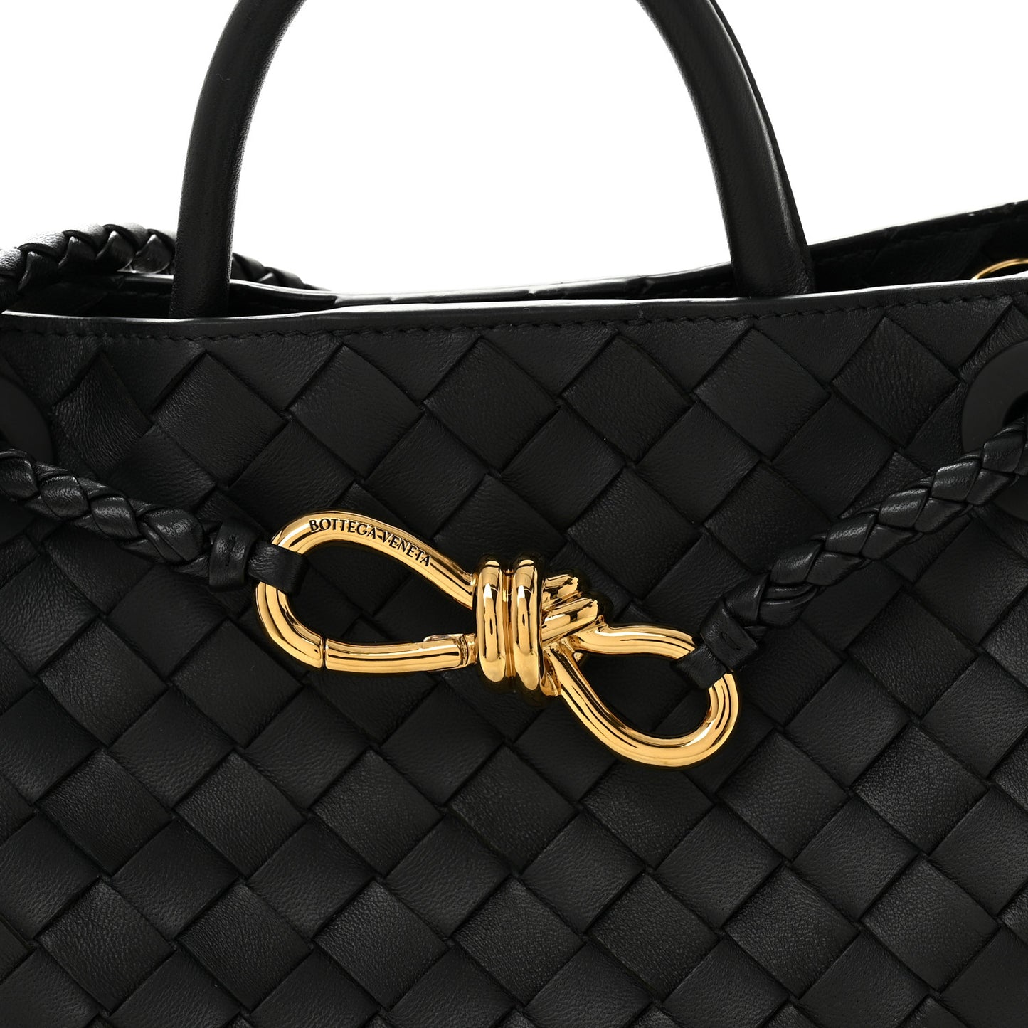Nappa Intrecciato Small Andiamo Shoulder Bag Black
