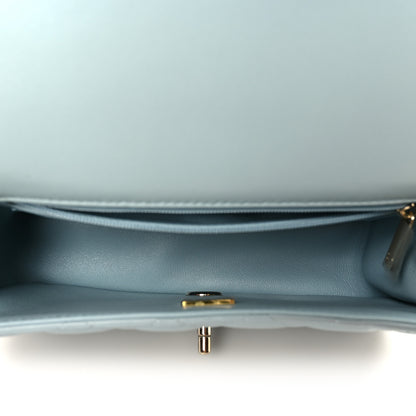 Chanel Lambskin Quilted Mini Top Handle Rectangular Flap Light Blue 5 of 12