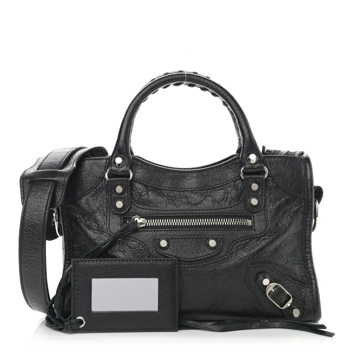 Agneau Classic Silver Hardware Mini City Black