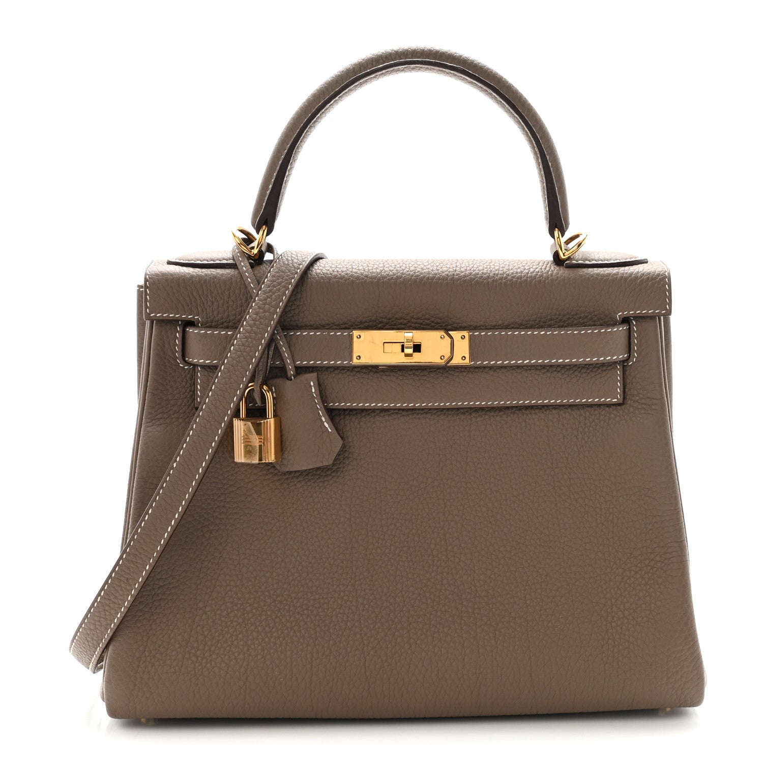 Hermes Togo Kelly Retourne 28 Etoupe 1 of 10