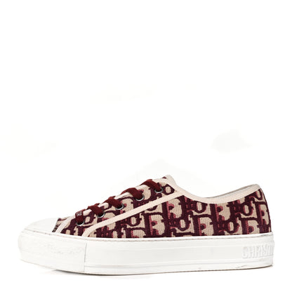 Christian Dior Canvas Oblique Walk'N'Dior Low Top Sneakers 38.5 Deep Amaranth 1 of 9