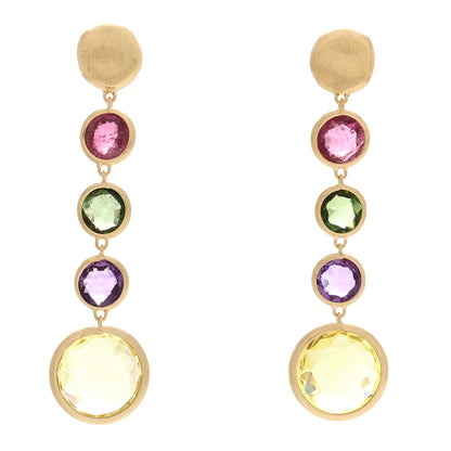 Marco Bicego 18K Yellow Gold Multi Gemstone Jaipur Earrings 1 of 4