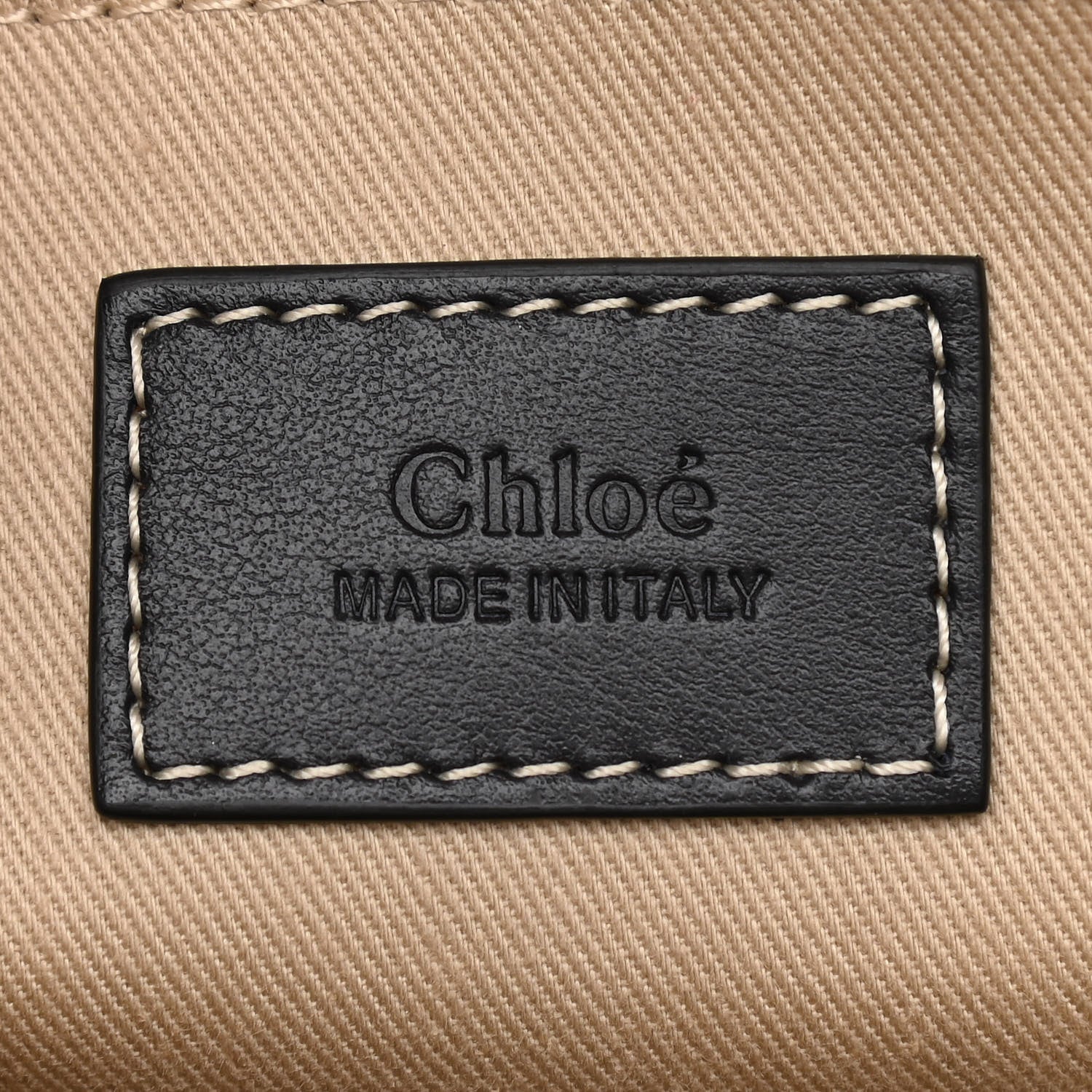 Chloe Cotton Calfskin Medium Woody Ribbon Tote Black Blue 5 of 9