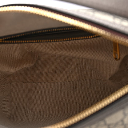 Gucci GG Supreme Monogram Textured Calfskin Web Super Mini Ophidia Shoulder Bag Beige Ebony New Acero 5 of 9