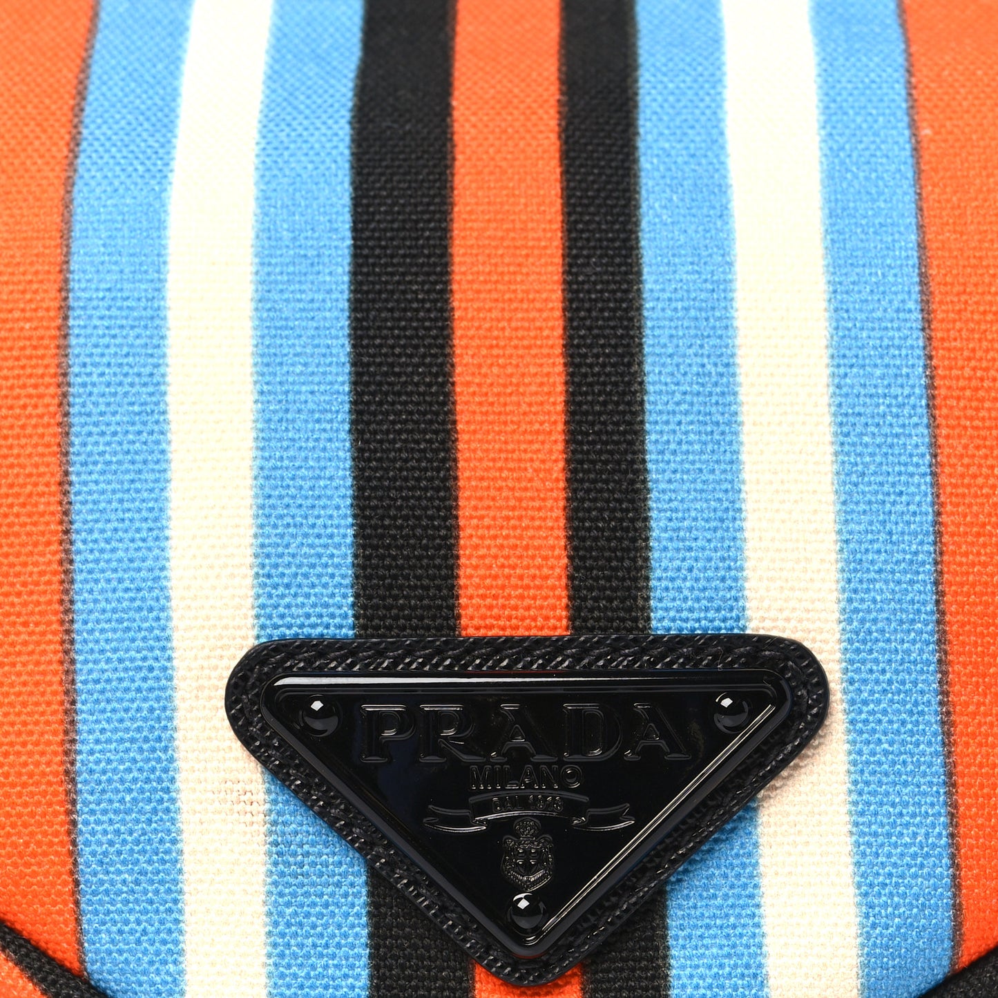 Canvas Baiadera Stripe Wristlet Pouch Arancio