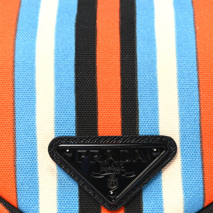 Prada Canvas Baiadera Stripe Wristlet Pouch Arancio 7 of 9