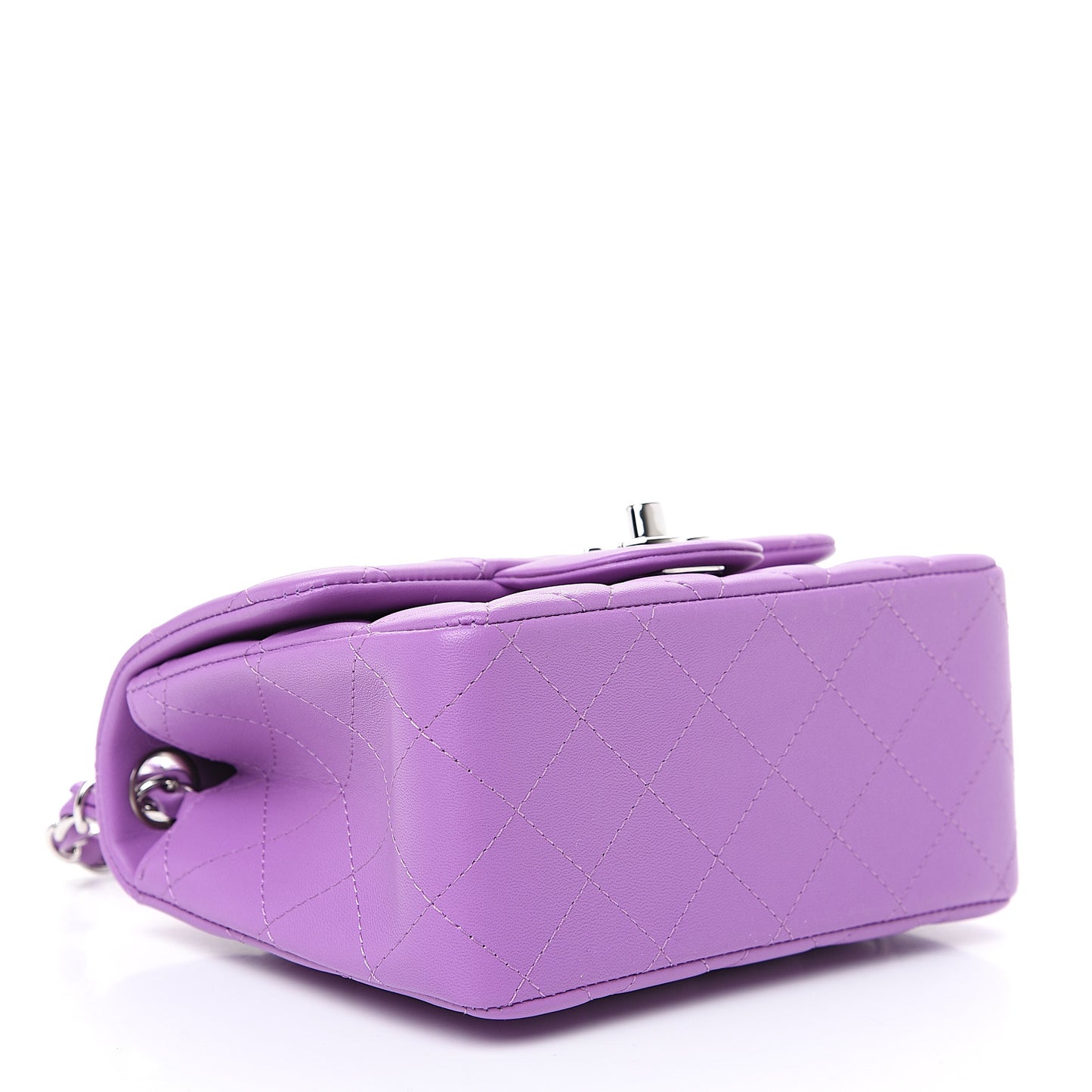 Lambskin Quilted Mini Square Flap Purple
