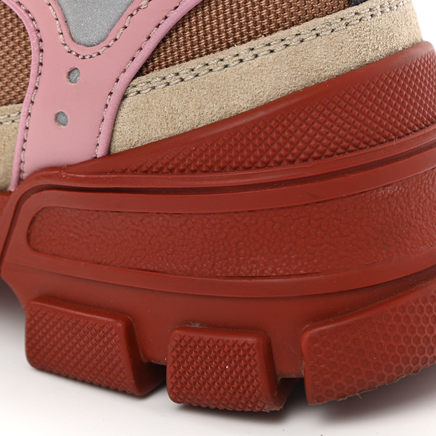 X SEGA Mesh Canvas Calfskin Womens Flashtrek Sneakers 35 Military Oatmeal Carmine Rose Ardesia