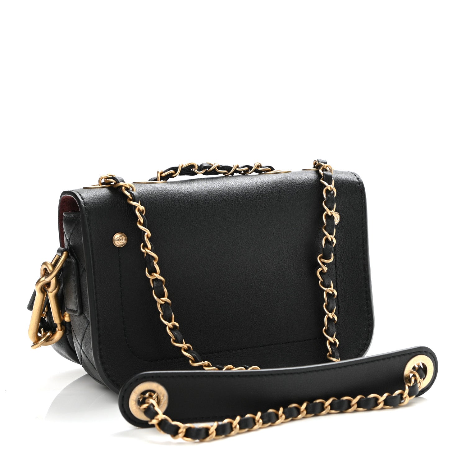 Chanel Calfskin Quilted Multi Pouching Flap And Coin Purse Black 2 of 10